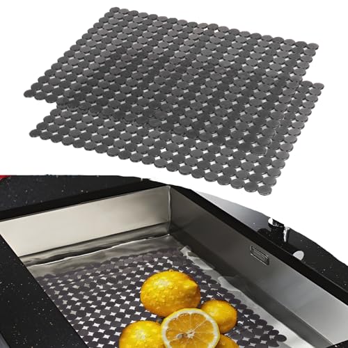 2Pcs Kitchen Sink Mat Non-Slip for Stainless Steel /Ceramic