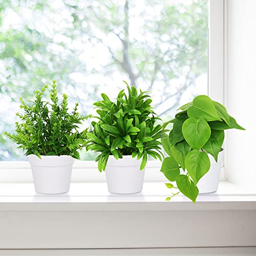 Fake Plants Mini Potted Artificial Plants, 8 Pack Artificial Eucalyptus Plants Small Houseplants Greenery In White Round Pot, Small Faux Plants Decor For Home Bathroom Office Farmhouse Desk Shelf #TOP2