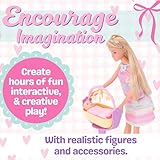 Toyland® Twin Baby Care Fashion Doll Playset - 1 Doll, 2 Babies, 1 Rocking Cot, 1 High Chair & 11 Accessories Included - Girls Toys - Image 4