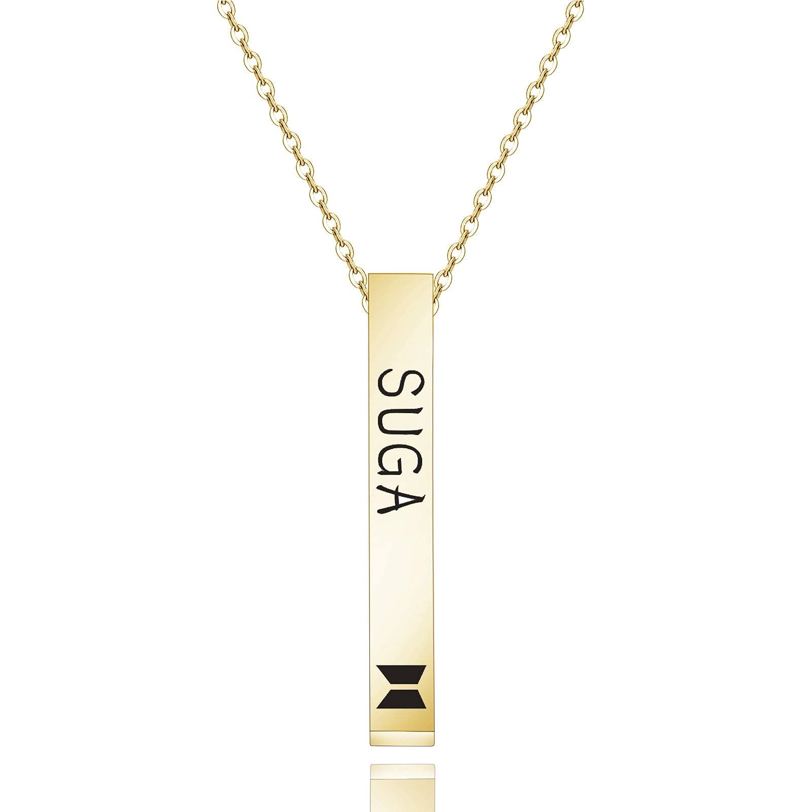 KPOP ARMY Necklace Gifts for Women Girls RM JIM JK V JIMIN J-HOPE SUGA Necklace Birthday Gifts for Wome Gilrs