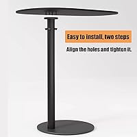 Vista 4 de Mesa auxiliar en forma de C, mesa auxiliar de hierro para espacio pequeño para sala de estar, dormitorio, baño, mesa comercial de tienda de té