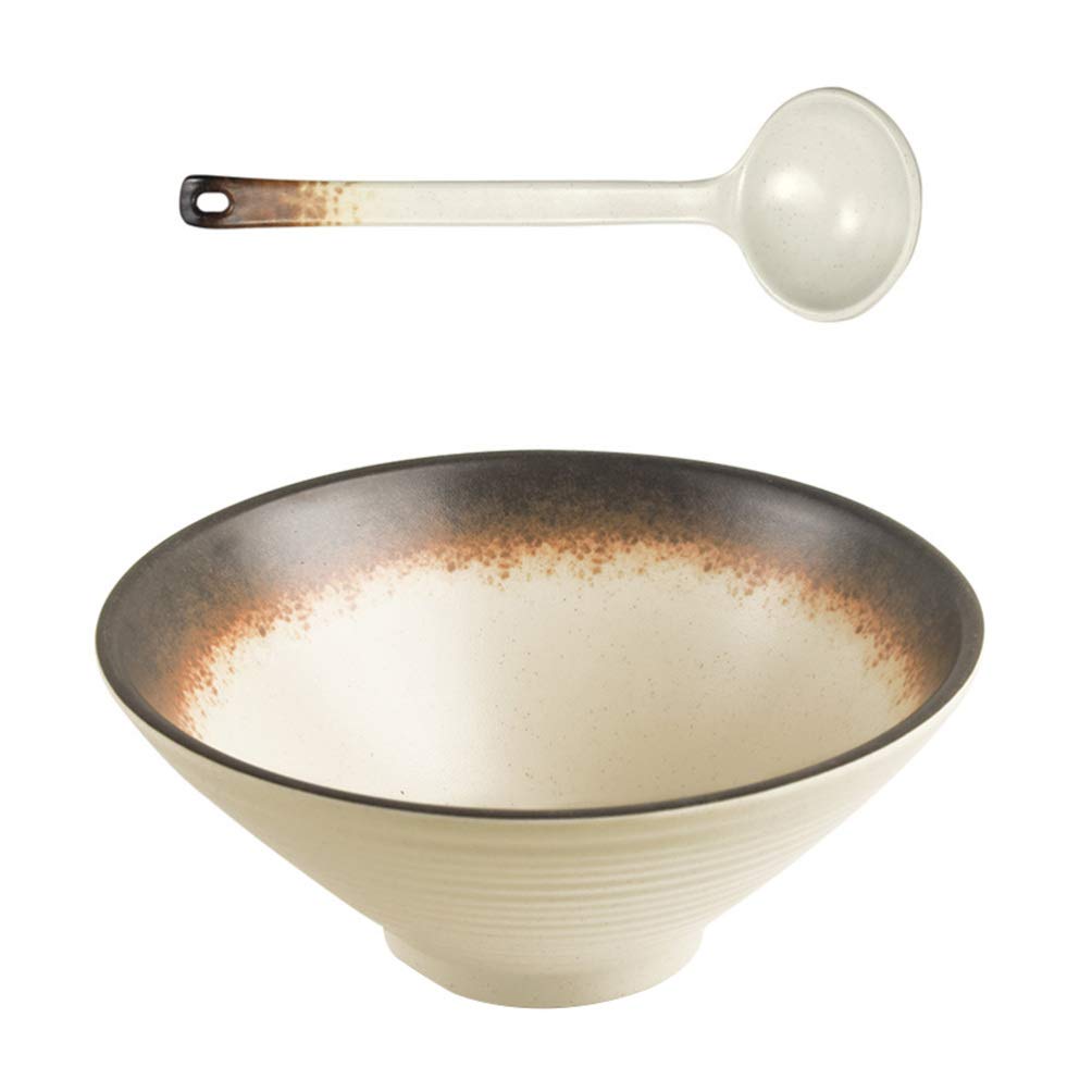 Juego de 2 uds de Cuencos Ramen con cucharas a Juego para Sopa de Fideos Pho Udon Soba Laksa arroz Ensalada Postre arroz Pho Cereal Ensalada Sopa Restaurante