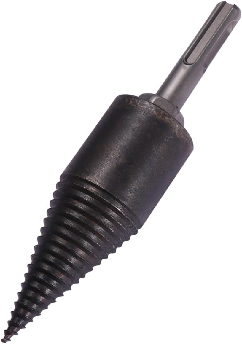 BESPORTBLE Electric Wood Splitting Drill Bits for Household Use 32mm Detachable Firewood Chopping Tool Triangle Handle Compatible Electric Drills for Efficient Log Splitting
