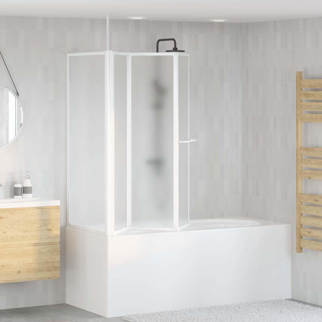 Hothingwell Mampara de Baño Esmerilado 120 x 70 x 137 cm Aluminio | 4 Paneles Plegables, Sello de Goma Inferior, Aluminio y Polipropileno, Control de Salpicaduras