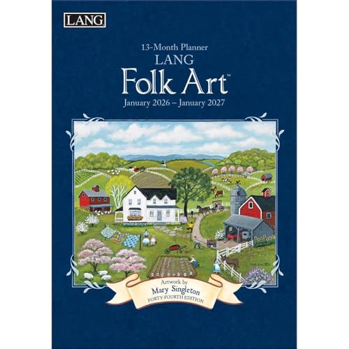 Lang, Lang Folk Art 2026 Planner, 8.5'' X 12'', 12-Month Calendar with Case Binding