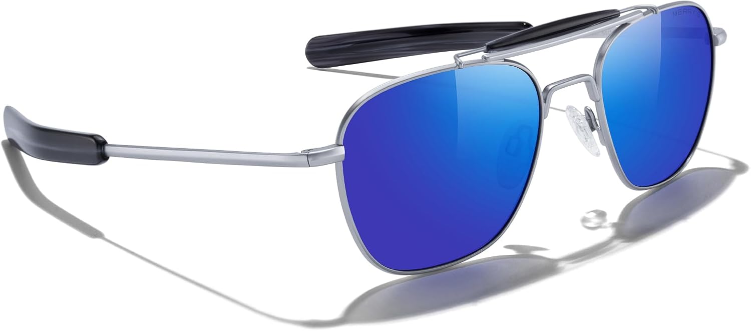 MERRY'S Classic Square Aviator II Military Polarized Sunglasses for Men or Women S8637 - Image 6