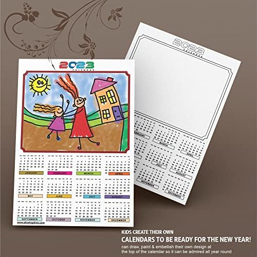 2023 Calendar Planner Organiser A4 Blank Calendar Year to View Make Your Own Home Office Student Academic Christmas Planner Jan To Dec (Pack of 25)