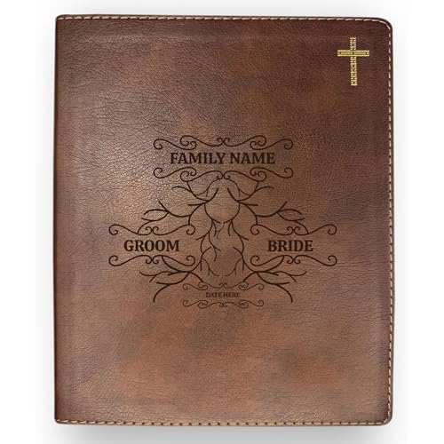 Personalized Bride & Groom NIV Bible Faux Leather Medium Print