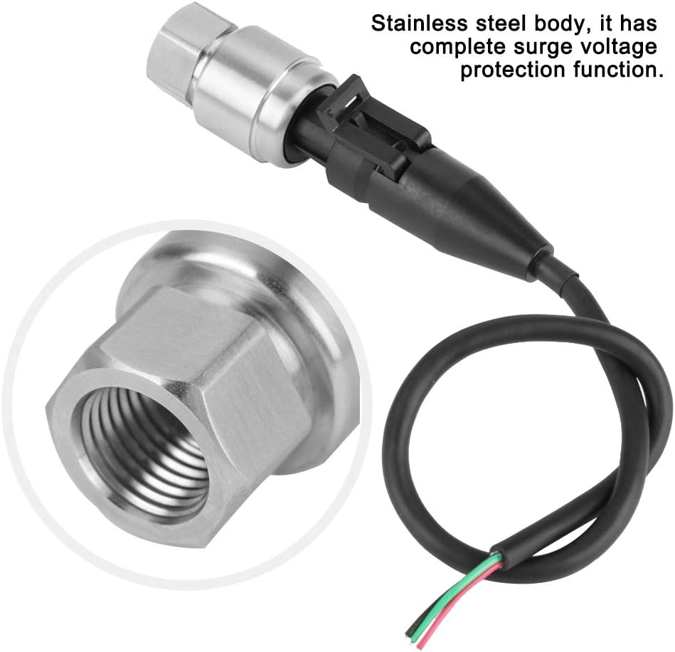 Vacuum Transducer,Vacuum Sensor,G1 4 Pre,Pressure Probes Sensors G1 4 Pressure Transducer Sensor Input 5V Output 0.5‑4.5V 0‑5V for Water Gas Oil 0‑15Psi (0--80PSI)