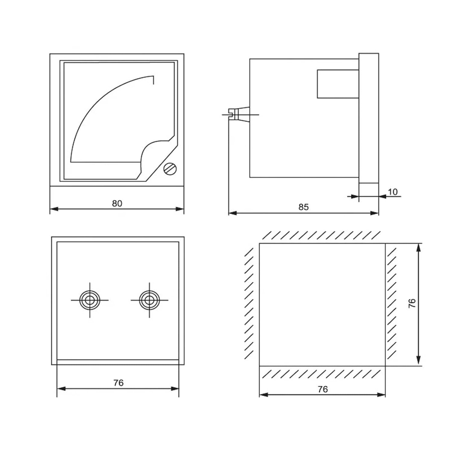 6C2 Pointer Type DC Voltmeter Positive and Negative 5V 10V 15V - 1000V 1Pcs(Plus-Minus 20V)