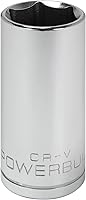 Vista 11 de Powerbuilt 3/8 de pulgada x 1/2 pulgada SAE Deep Socket, 12 puntos, cromo-vanadio, marca de tamaño - 940046