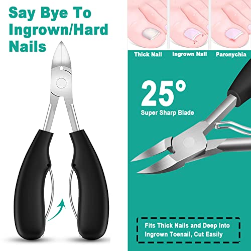 TPPICK Nail Clippers, Toenail Clippers Tool for Thick/Ingrown Toenails, Adult Men & Seniors Thick Toenails, Heavy Duty Toe Nail Clippers with Super Sharp Blade & Long Handle - Image 4