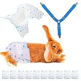 Disposable Rabbit Diapers,Small Pee Pads,with Rabbit Suspenders for Diapers Female,Squirrel Diapers,for Bunny Guinea Pig Kitten Hedgehog Sindoor and Outdoor Activities.(10PCS) (Green Polka Dots, L)
