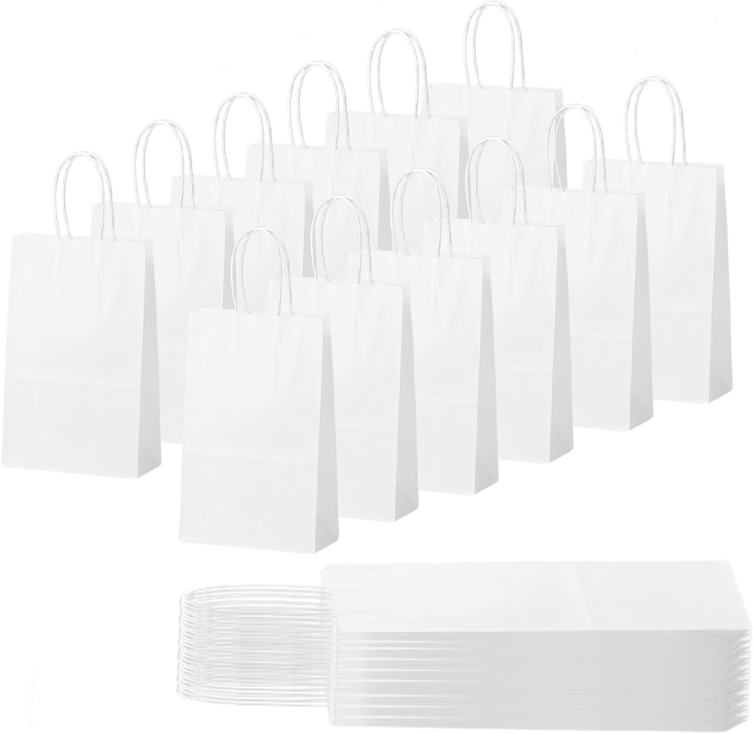 30Pcs Gift Bags Small White Paper Party Bags for Kids Party,Goodie Bags