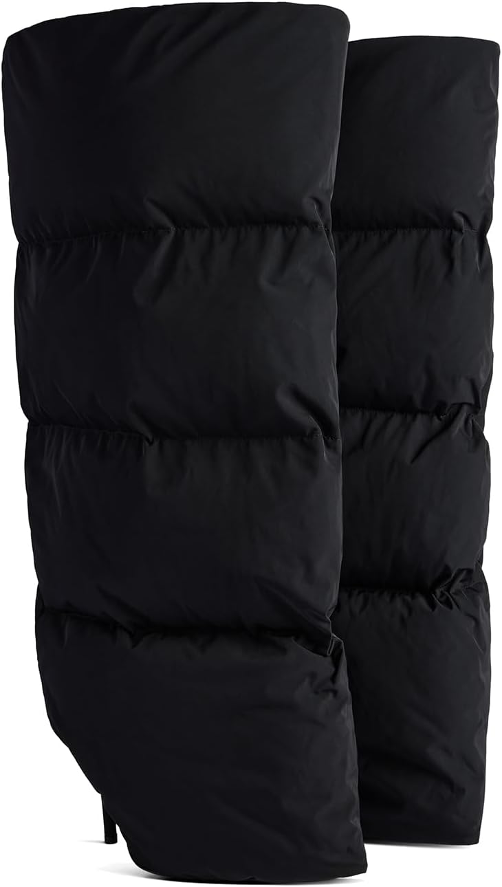 Leather Knee High Boots for Women Pointed Toe Extra Wide Width Wide Calf Stiletto Heel Boot for Winter Sexy Fashion Slip On Boots In denim