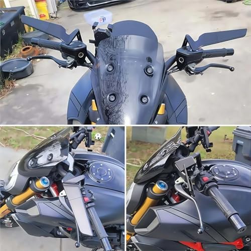 Rétroviseurs de guidon universels réglables pour moto, rétroviseurs latéraux Stealth Wind pour Z650 Z900 Z1000 D/uke 390 790 1290 MT07 MT09 (compatibles avec les fixations 8 mm/10 mm) – vue 5