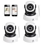 VideoSecu 3 Pack Wi-Fi IP Wireless Video Baby Monitor Day Night Vision Security Cameras with Pan...