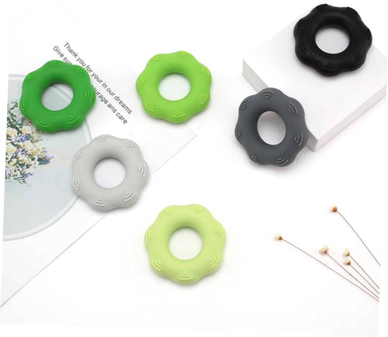 3 Pcs Silicone Hand Strengthener Grip Rings Lb Light Grey Lb Dark Grey for Pressure Relief Rehabilitation Hand Exercise Training
