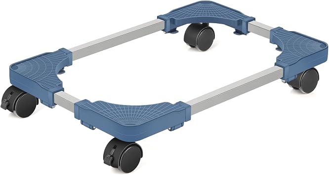 Liitrton Mobile CPU Stand, Adjustable Computer Tower Stand with 4 Locking Casters,Ventilated PC Stand for Floor with Multiple Colors, Fits Most PC Tower Under Desk Stand for Office Gamers Blue