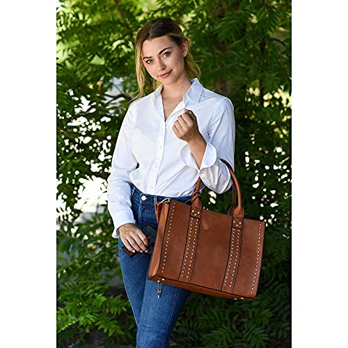 Image of JESSIE & JAMES Satchel Purses for Women Shoulder Bags Crossbody Top Handle Handbags with Adjustable Strap Card Pouch