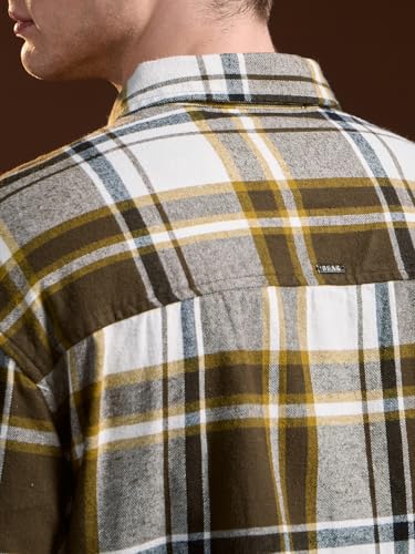 Image of THE BEAR HOUSE Men's Multi-Color Cotton Checked Flannel Overshirt