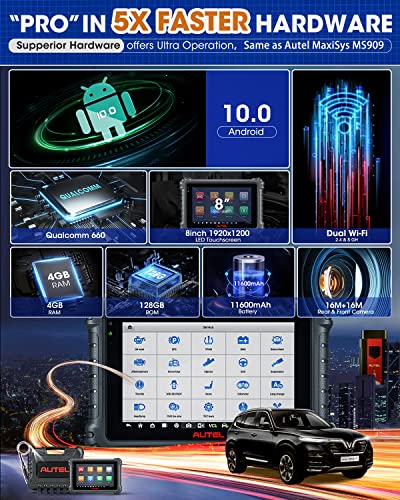 Autel Maxicom Mk906S Pro With $60 Mv108: 2023 Superfast Ver. Of Mk906Pro/ Maxisys Ms906 Pro/ Ms906Bt/ Mk908, Diagnostic Scanner With Advanced Ecu Coding, 36+ Services, Doip/Can Fd, Android 10, 4G+128G #TOP3