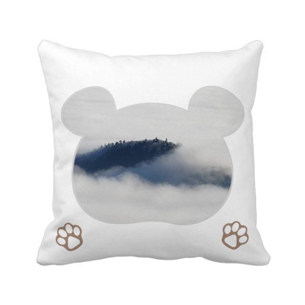 Housse de coussin carrée nuages et brouillard aux finitions soignées