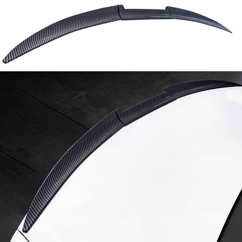 Aileron Arrière Voiture pour Ford Mustang Coupe Bullitt 2015-2025, ABS Aileron Coffre Arrière Spoiler Becquet Diffuseur Aile LèVre Anti-Rayures Accessoire, B/Carbon Fiber Look
