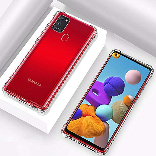 Image of TheGiftKart Transparent Crystal Clear Back Cover Case for Samsung Galaxy A21s | Shockproof Soft TPU Case | Cushioned Edges for Ultimate Protection Back Cover Case (TPU, Transparent)