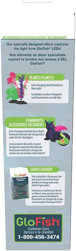 GloFish 10-Inch LED Light Stick for Fish Aquariums Up to 20 Gallons, 1 Count, with White, Blue and Magenta LED Lights