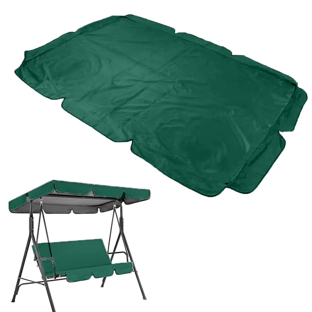 Tenda di Ricambio per Altalena Hollywood 140cm 160cm 190cm Telo Baldacchino per Altalena da Giardino 3 Posti, Copertura di Ricambio per Dondolo(Dark Green,195x125 CM (77x49 in))