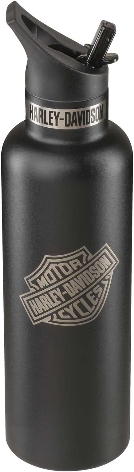 Harley-Davidson Bar & Shield Water Bottle, Double-Wall Stainless Steel - Black