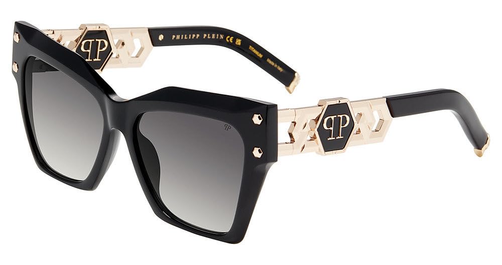 Philipp Plein Sunglasses SPP 175 S 0700 Shiny Black 57mm