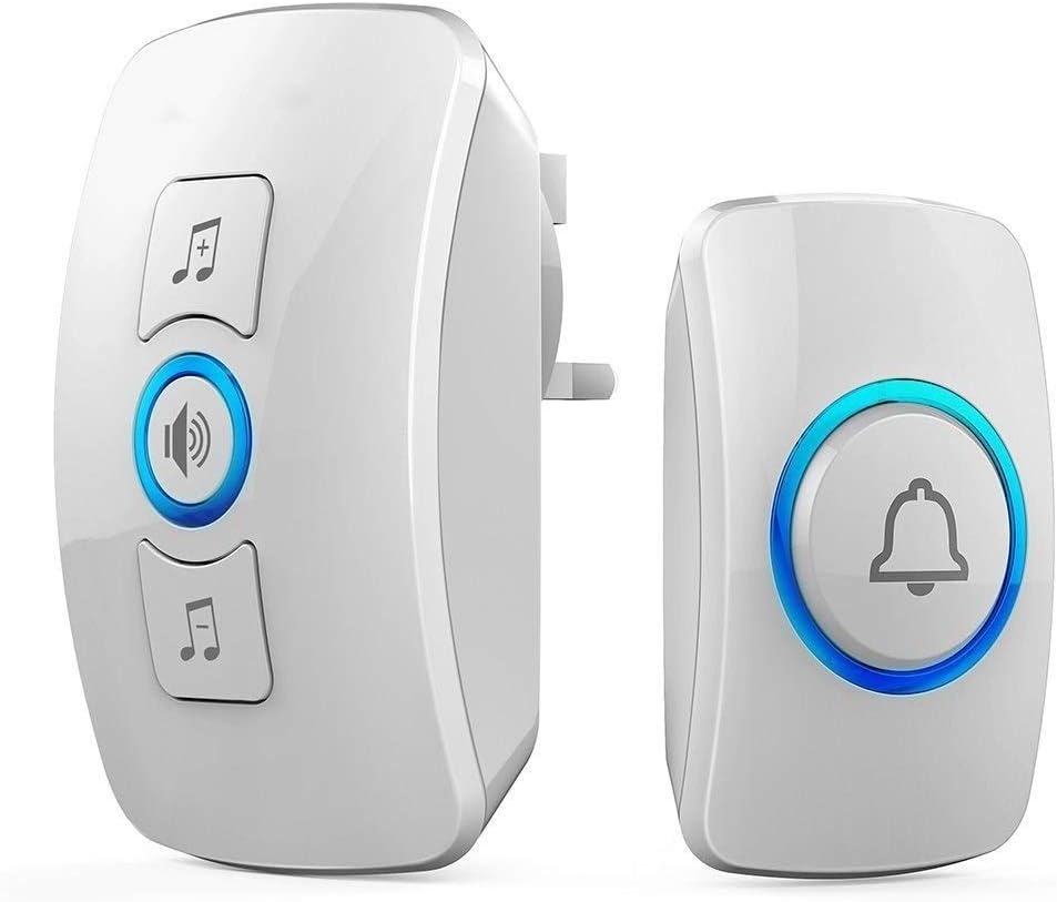 Doorbell, Door Bell Chime Kit with Light, 1 Receiver and 1 Push Button, Operating at 820-feet Range with