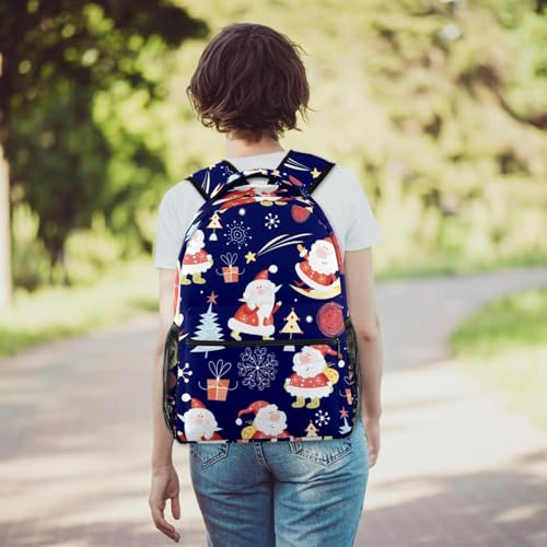 Sac à dos multicolore Père Noël mignon pour fille garçon et loisirs urbains