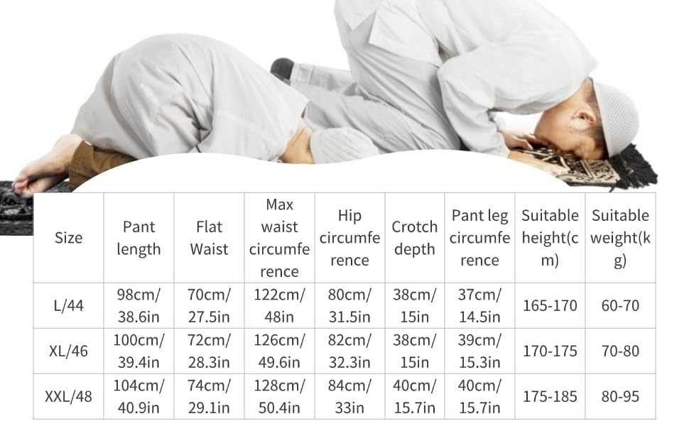 GLOGLOW Men's Prayer Pants, Breathable Polyester Cotton Loose Fit Elastic Waistband Afghan Pajama Trousers for Muslim Prayer Home Travel Casual Wear (L) White4