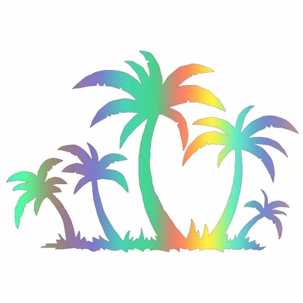 Palms Tropical Tree Fashion Whole Body Car Sticker Plant Waterproof Vinyl Decal(Laser,16CM X 11CM)