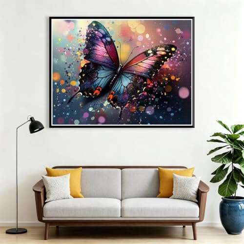 Broderie diamant kit complet 5D papillon carré 80x60cm - 2