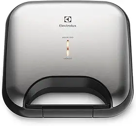 Sanduicheira grill chapa ondulada elétrico Electrolux antiaderente inox ESG20 127v