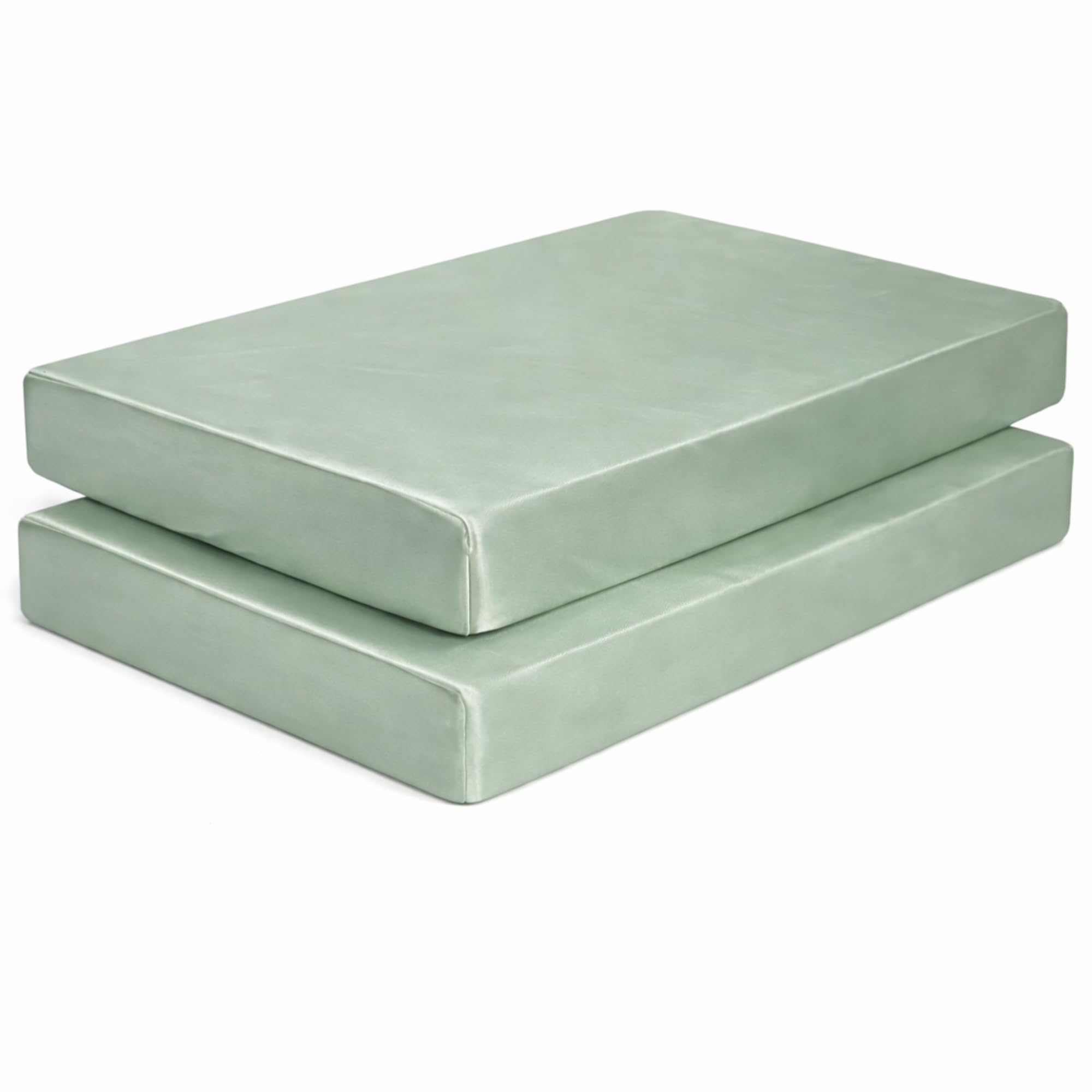 SnoozyBean 2 Pack Satin Crib Sheets - Soft and Silky Fitted Sheets in Neutral Colors for Standard Size Crib and Toddler Mattress