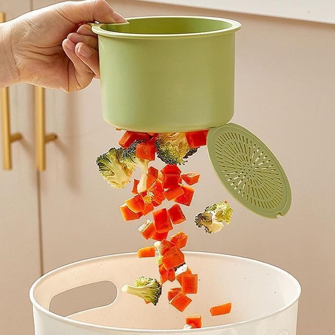 Image of Kitchen Sink Drain Basket, Faucet Hanging Strainer, Sink Strainer Basket, Press Automatic Dumping Kitchen Draining Makeup Remover for Newborn Babies