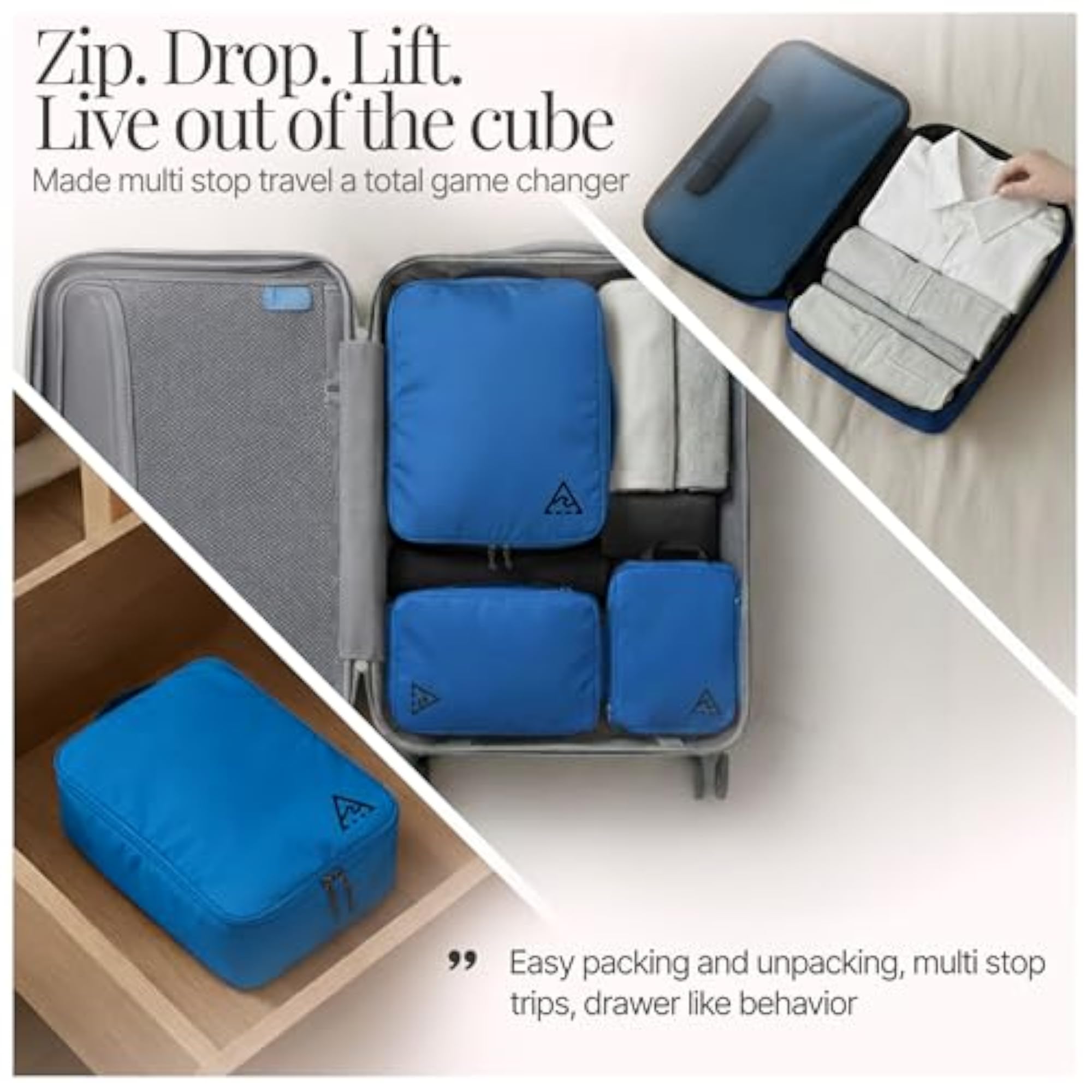 8/4 pc Luxury Compression Packing Cubes & Bags for Travel