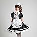 Japanese Anime Sissy Cosplay Sweet Classic Lolita Fancy Apron Maid Dress with Socks Gloves Set (Black)(S = Asia M)(NY01)