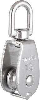 Aexit M15 0.035T Material Handling Capacity Single Swivel Lifting Rope Pulley Roller Block Sheave Snatch Blocks 10 Pcs