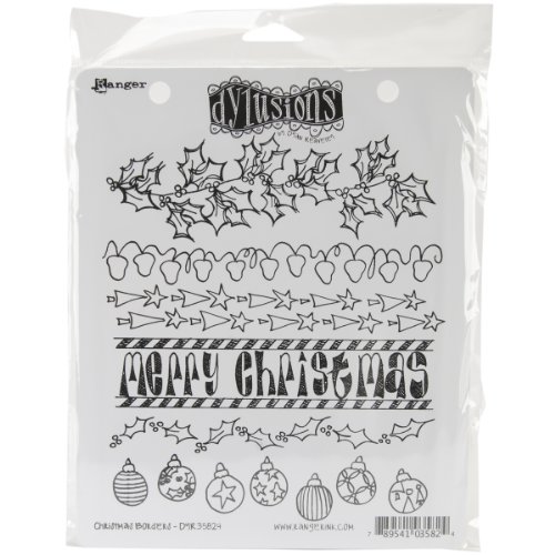 Ranger Dyan Reaveley's Dylusions Cling Stamp Collections, 8.5 by 7-Inch, Christmas Borders