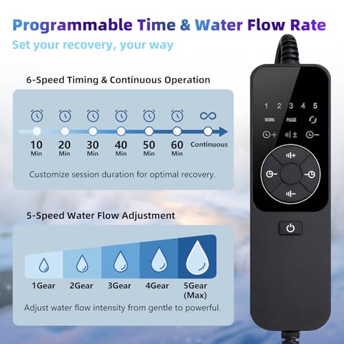 Image of Ice Machine for Knee After Surgery, Portable Cold Therapy Machine | Programmable Timer, Continuous Cold Water Circulation, Cooling Pad for Knee, Shoulder, Hip, Back and Ankle Comfort