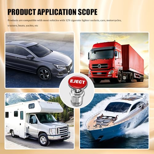 Image of Car Cigarette Lighter, Cigarette Lighter for Car, Anodized Aluminum Push Button Lighter Dustproof Plug, EJECT Button Automotive Interior Accessories for Most Vehicles (Drip EJECT)
