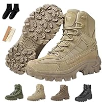 Gugliet Mens Orthopedic Support Anti-Puncture Work Boots Waterproof Anti-Sprain Hiking Boots with Shock Absorption (Sand,10.5)