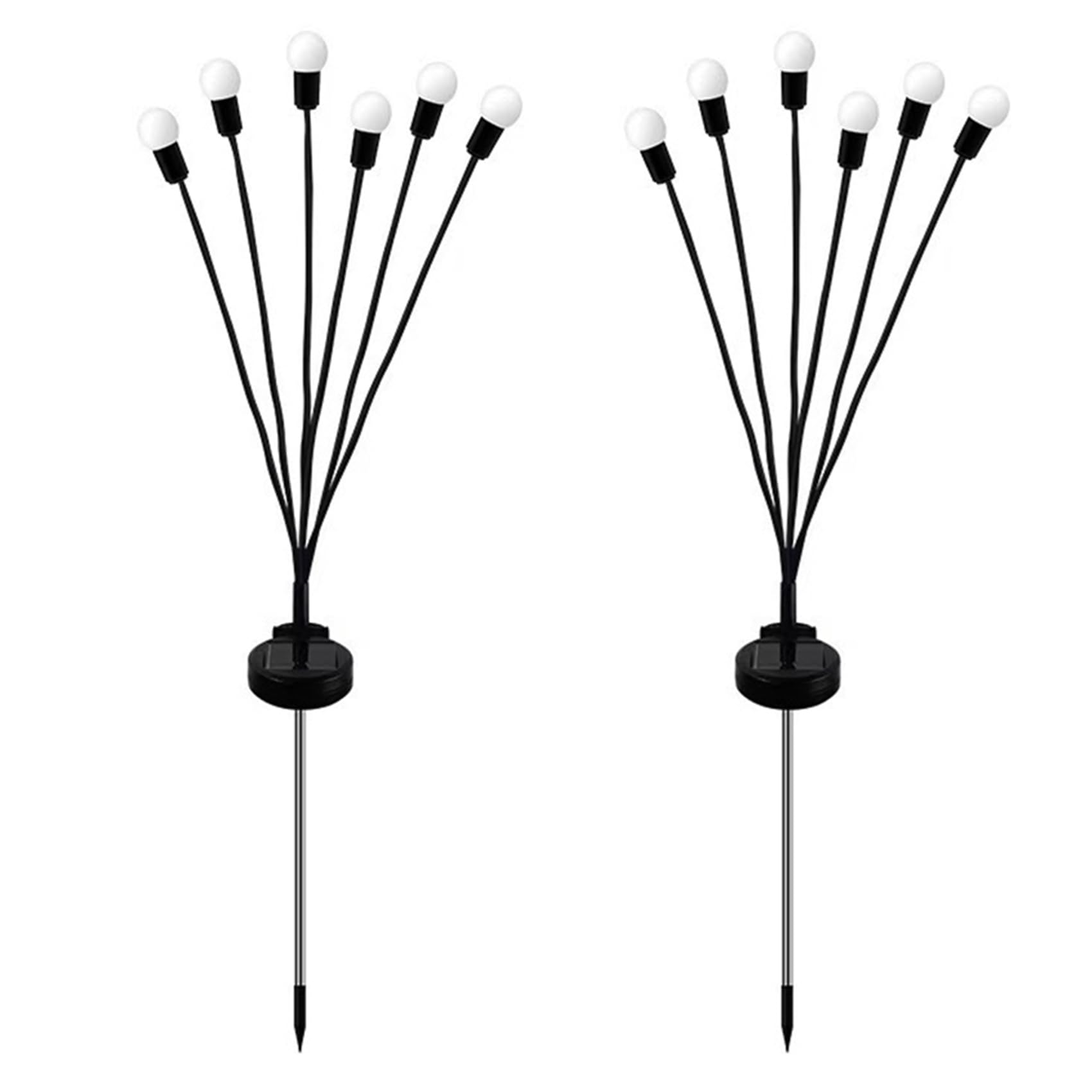 Vjsujehgy 2X Solar Lawn Lights Wind Firefly Lights Led Garden Courtyard Ground Lights Outdoor Waterproof Camping Lights 6-Light