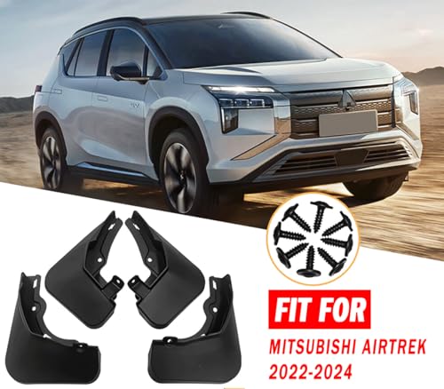 Image of Mud Flaps Mud Guards Fit for 2022-2024 Mitsubishi AIRTREK, Front & Rear Mud Splash Guards Accessories - 4 Pc, Black